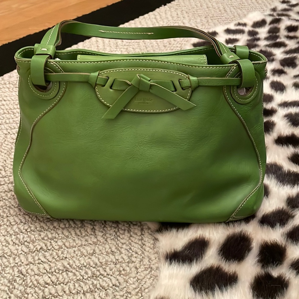 Green Kate Spade hand bag
